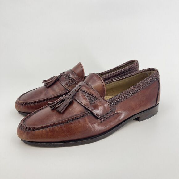Allen Edmonds Size 11.5 D Maxfield Brown Leather Tasseled Loafers Braided Trim main image 12